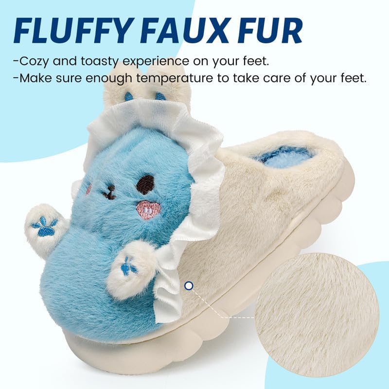 Woman Slippers Winter House Slippers for Women Cute Rabbit Soft Warm Shoes Comfy Home Furry Slippers for Girls