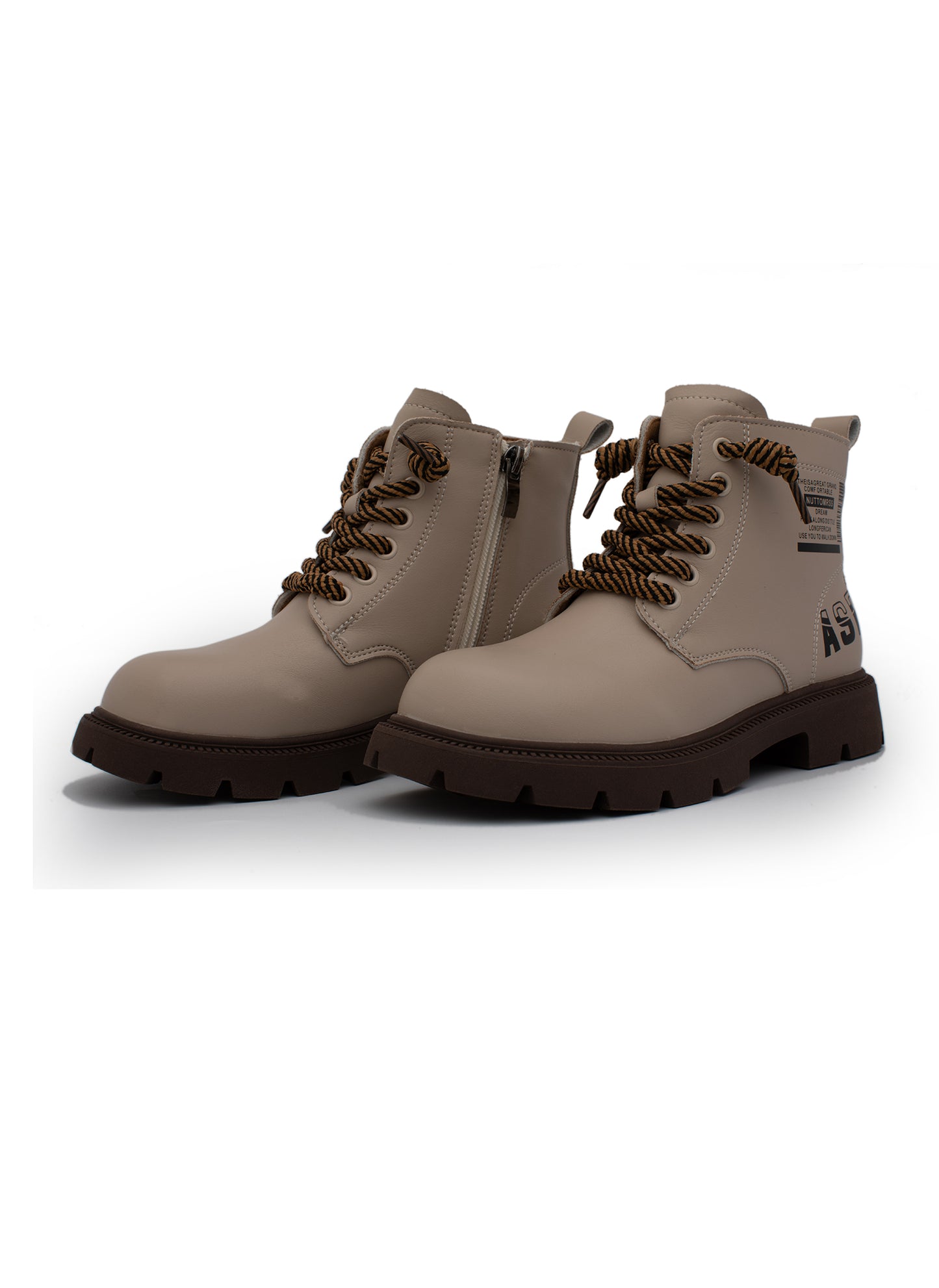 Lucky Kids Side Zipper Lace Up Boots