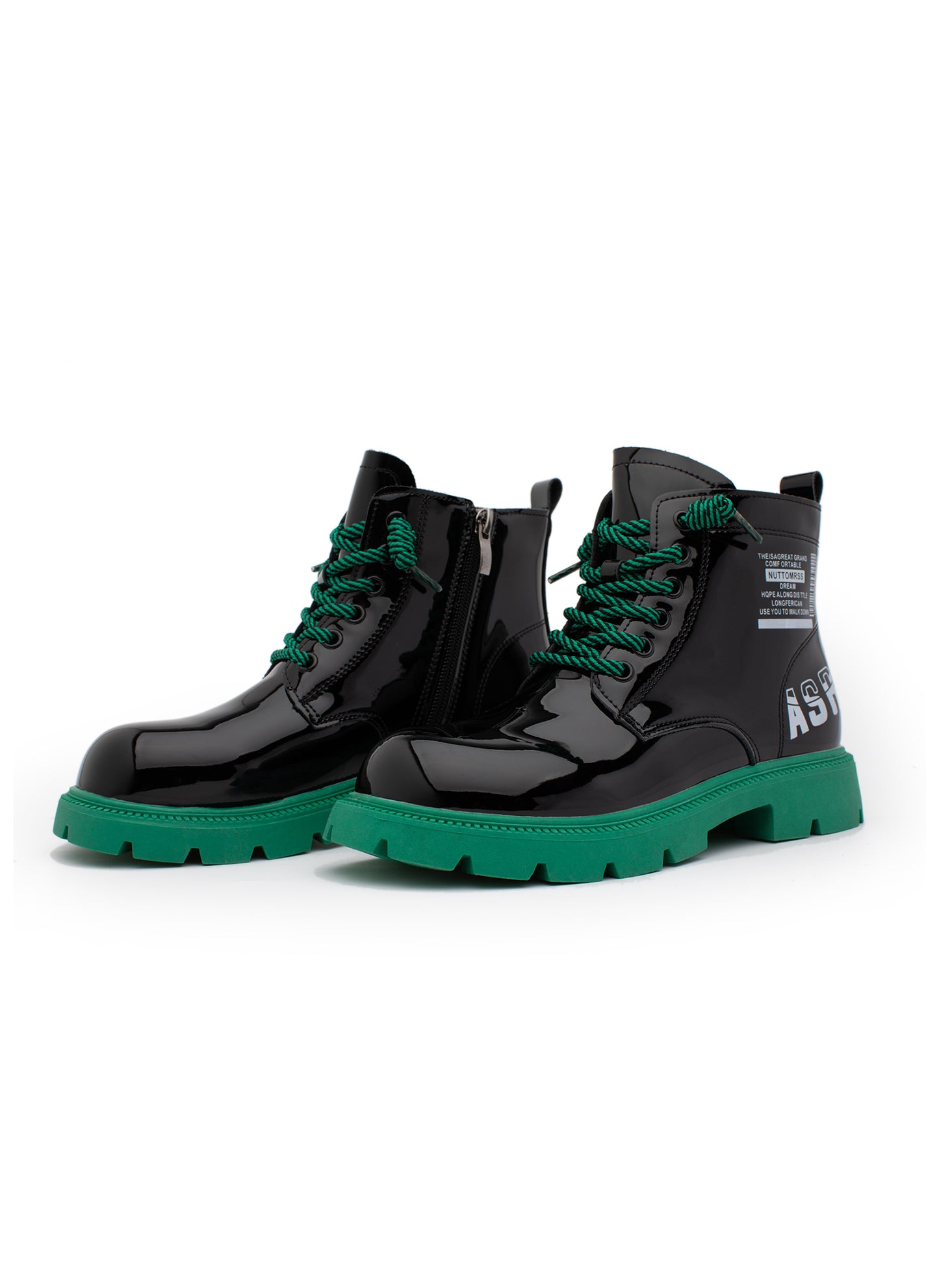 Lucky Kids Side Zipper Lace Up Boots