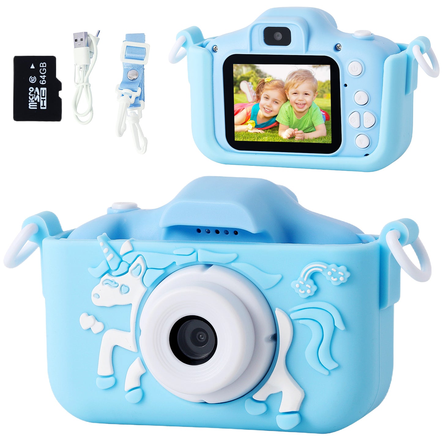 Camera For Kids,Toddler Kids Digital Camera Gift for Girls Boys 3-12 Age, Perfect Gift for Christmas and Birthdays, Kids Camera with 64G SD Card, 1080P HD Video Recording (pink Dinosaur)