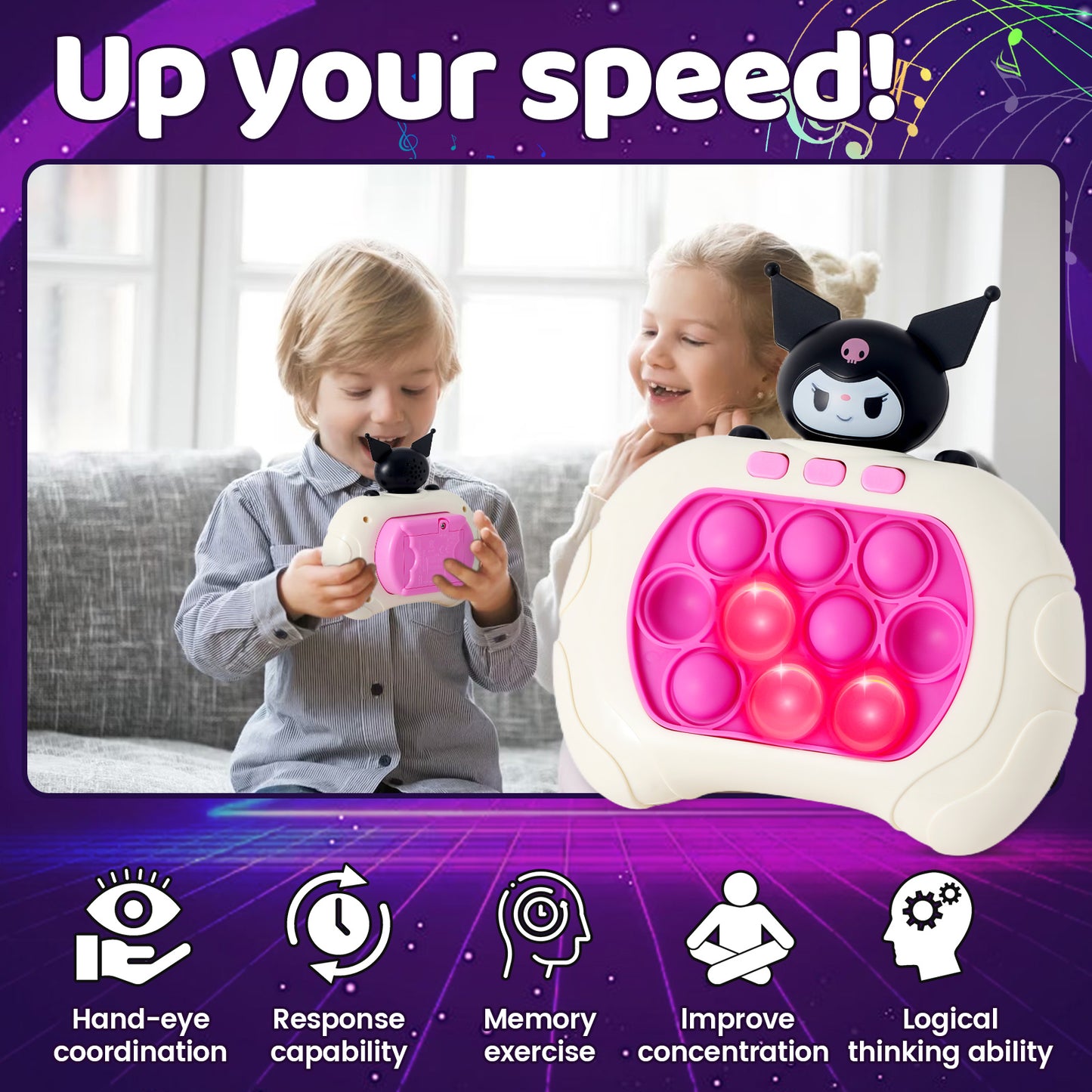 Quick Push Game Console 4 Modes Games Puzzle Game Machine Fidget Sensory Toys that Exercises Reaction Ability and Improves Concentration for Teens Boys & Girls