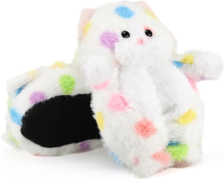 Funny Cartoon Plush Slippers for Adults – Warm Fleece Memory Foam Indoor Shoes, Soft Cozy House Slippers with Non-Slip Sole for Women