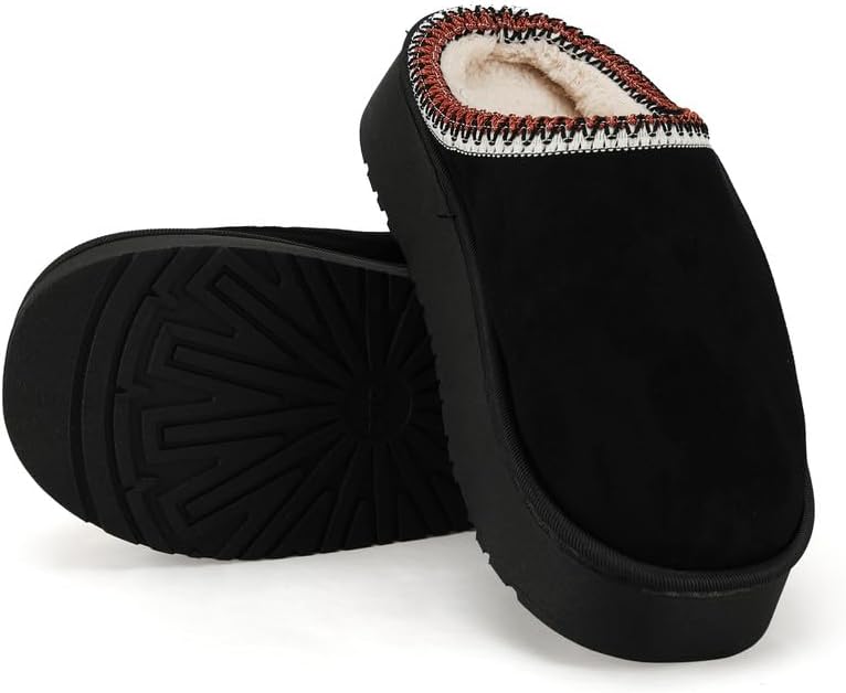 Women’s Fuzzy Winter Slippers, Plush Faux Fur House Shoes with Memory Foam, Cozy Warm Indoor Slip-On Slippers with Non-Slip Sole, Cute Fluffy Home Shoes for Girls & Ladies
