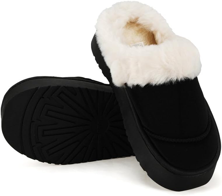 Cozy Women's Flipper Slippers - Plush Faux Fur Indoor/Outdoor Slide Sandals with Durable Sole, Comfort House Shoes for Women