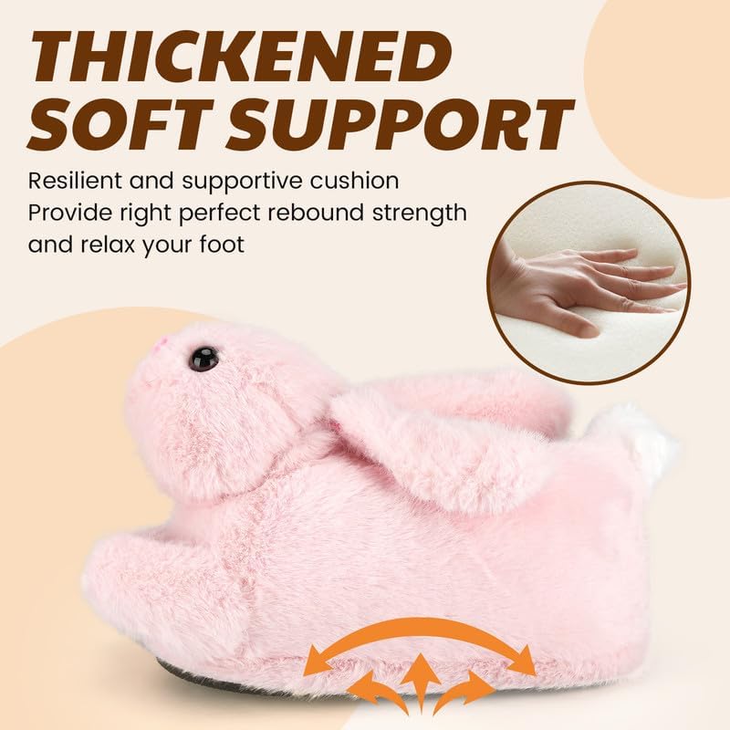 Funny Cartoon Plush Slippers for Adults – Warm Fleece Memory Foam Indoor Shoes, Soft Cozy House Slippers with Non-Slip Sole for Women