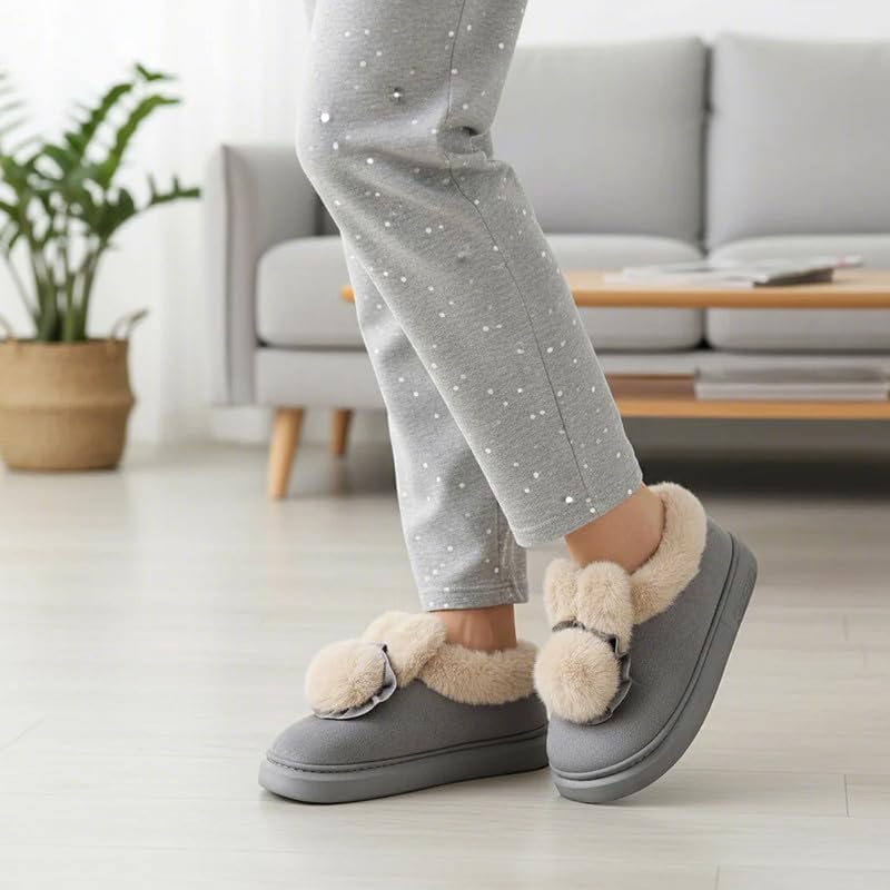 Soft Plush Fuzzy House Slippers for Women and Men – Cozy Comfort Indoor/Outdoor Slippers – Available in Sizes 36 to 41