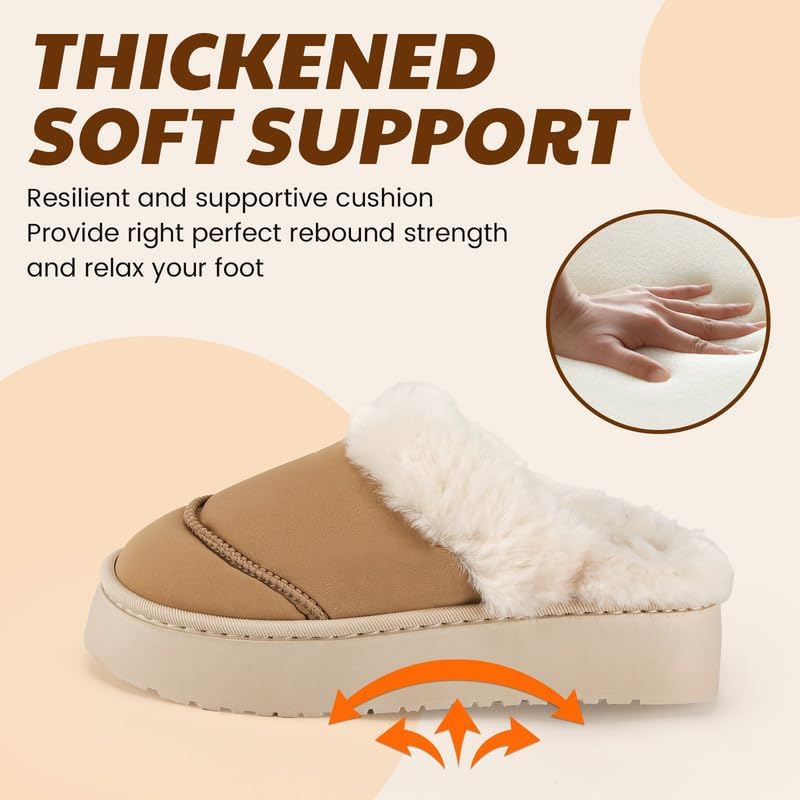 Cozy Women's Flipper Slippers - Plush Faux Fur Indoor/Outdoor Slide Sandals with Durable Sole, Comfort House Shoes for Women