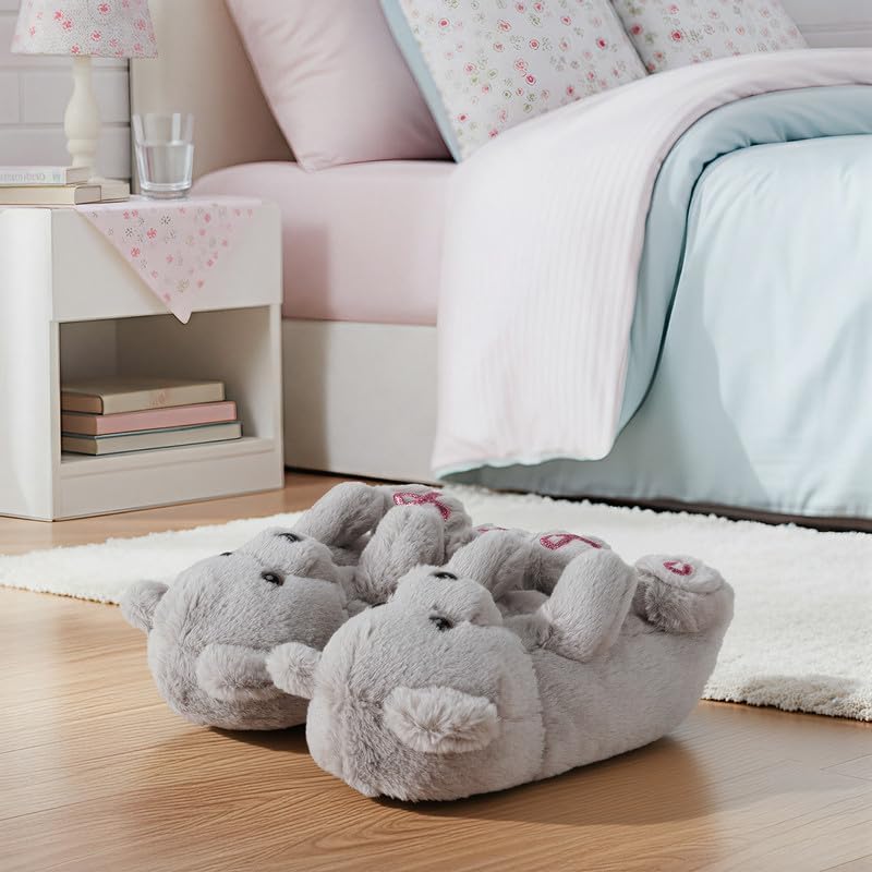 Funny Cartoon Plush Slippers for Adults – Warm Fleece Memory Foam Indoor Shoes, Soft Cozy House Slippers with Non-Slip Sole for Women