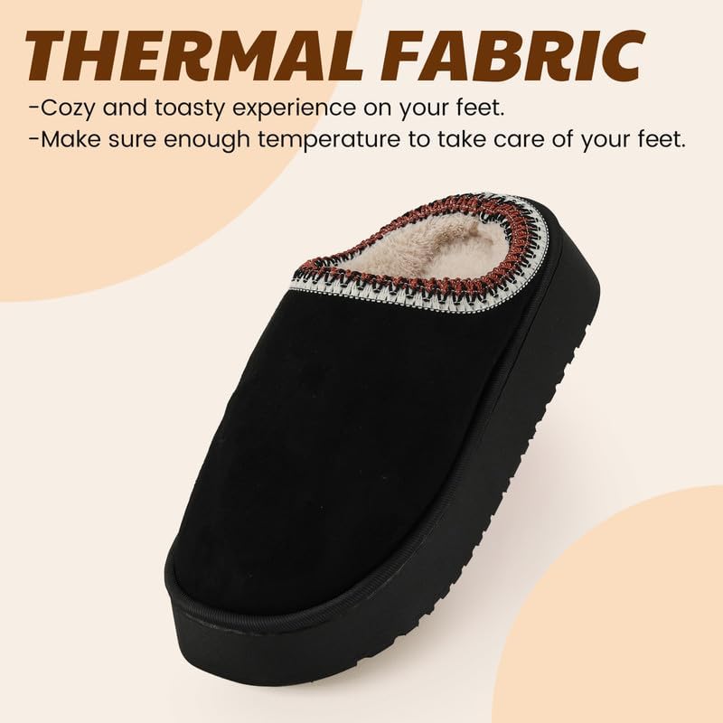 Women’s Fuzzy Winter Slippers, Plush Faux Fur House Shoes with Memory Foam, Cozy Warm Indoor Slip-On Slippers with Non-Slip Sole, Cute Fluffy Home Shoes for Girls & Ladies