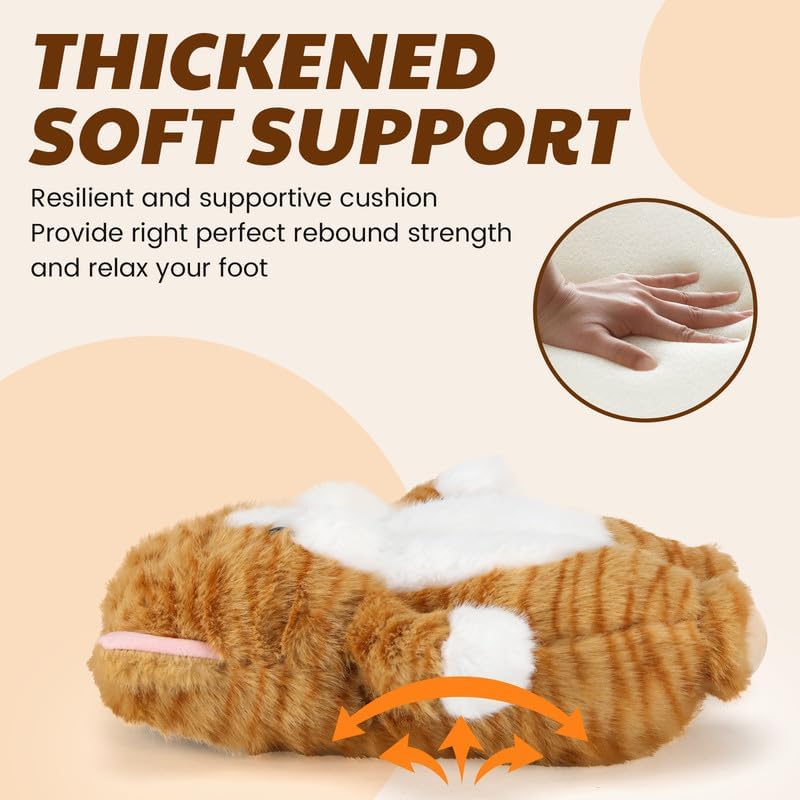 Funny Cartoon Plush Slippers for Adults – Warm Fleece Memory Foam Indoor Shoes, Soft Cozy House Slippers with Non-Slip Sole for Women