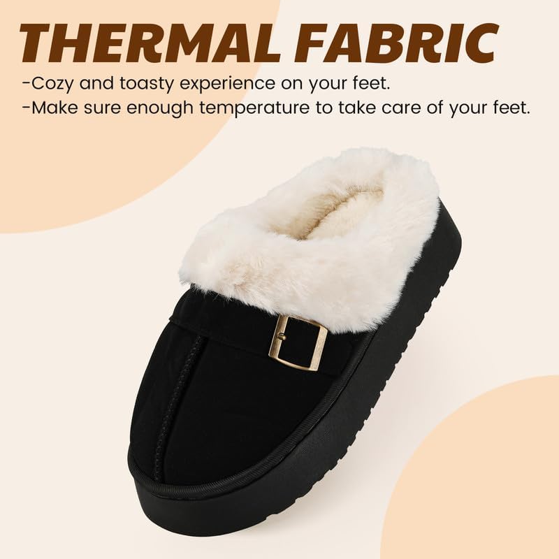Cozy Women's Flipper Slippers - Plush Faux Fur Indoor/Outdoor Slide Sandals with Durable Sole, Comfort House Shoes for Women