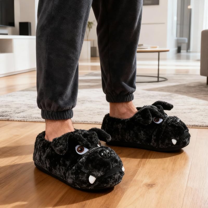 Funny Cartoon Plush Slippers for Adults – Warm Fleece Memory Foam Indoor Shoes, Soft Cozy House Slippers with Non-Slip Sole for Women