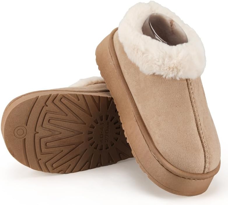 Women’s Fuzzy Winter Slippers, Plush Faux Fur House Shoes with Memory Foam, Cozy Warm Indoor Slip-On Slippers with Non-Slip Sole, Cute Fluffy Home Shoes for Girls & Ladies