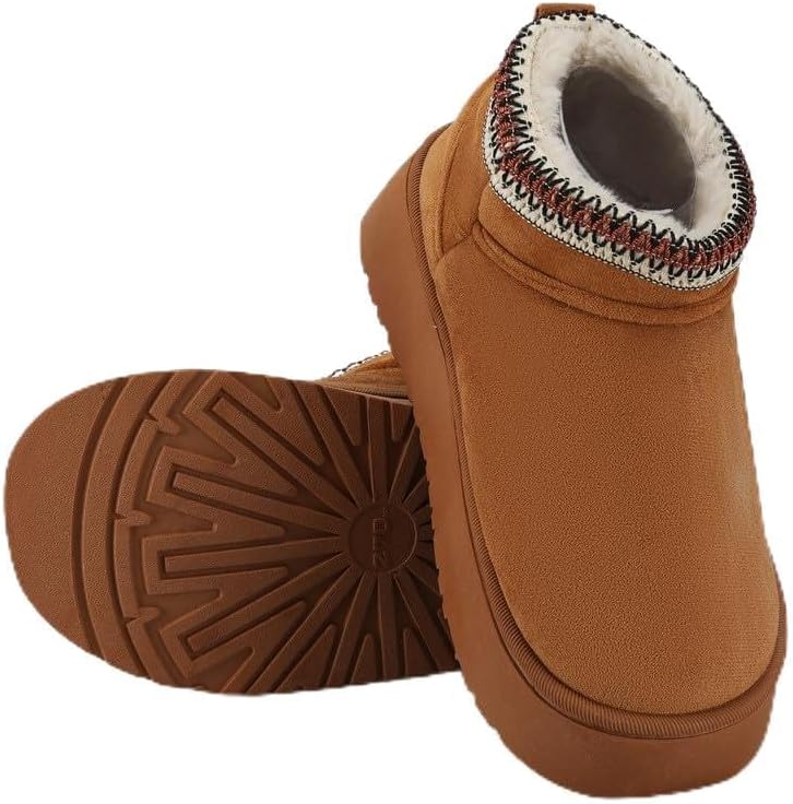 Women’s Fuzzy Winter Slippers, Plush Faux Fur House Shoes with Memory Foam, Cozy Warm Indoor Slip-On Slippers with Non-Slip Sole, Cute Fluffy Home Shoes for Girls & Ladies