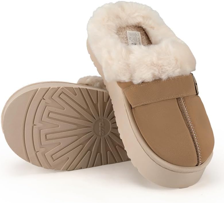 Cozy Women's Flipper Slippers - Plush Faux Fur Indoor/Outdoor Slide Sandals with Durable Sole, Comfort House Shoes for Women