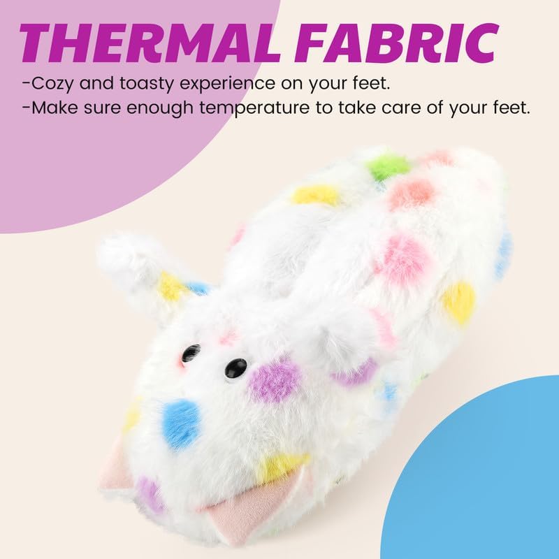 Funny Cartoon Plush Slippers for Adults – Warm Fleece Memory Foam Indoor Shoes, Soft Cozy House Slippers with Non-Slip Sole for Women