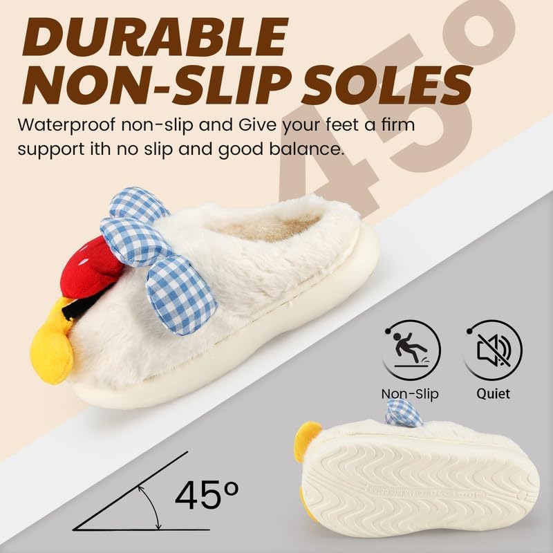 Cozy Plush Fuzzy Slippers for Women and Men - Soft Warm Indoor/Outdoor House Shoes with Non-Slip Sole - Comfortable Winter Gift Idea (Sizes 36-41)