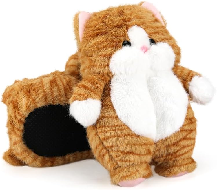 Funny Cartoon Plush Slippers for Adults – Warm Fleece Memory Foam Indoor Shoes, Soft Cozy House Slippers with Non-Slip Sole for Women