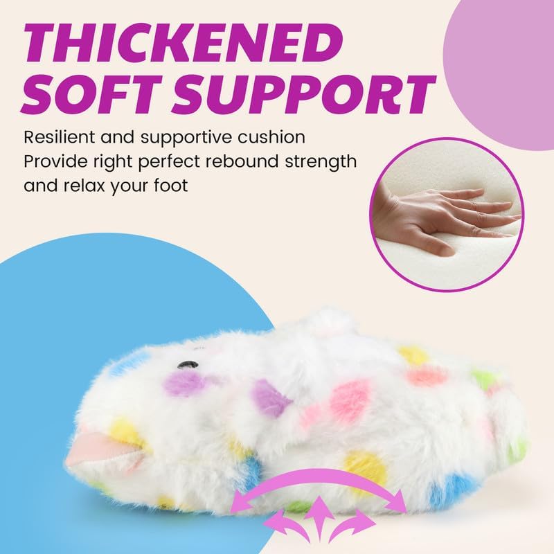 Funny Cartoon Plush Slippers for Adults – Warm Fleece Memory Foam Indoor Shoes, Soft Cozy House Slippers with Non-Slip Sole for Women