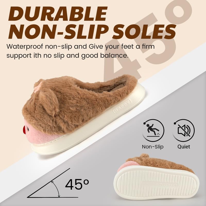 Cozy Plush Fuzzy Slippers for Women and Men - Soft Warm Indoor/Outdoor House Shoes with Non-Slip Sole - Comfortable Winter Gift Idea (Sizes 36-41)