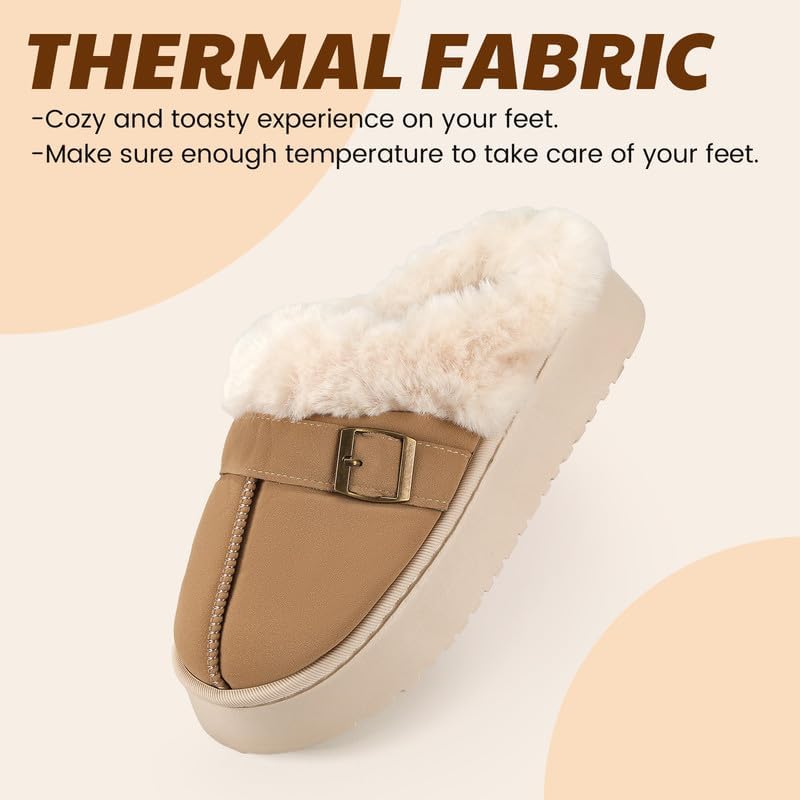 Cozy Women's Flipper Slippers - Plush Faux Fur Indoor/Outdoor Slide Sandals with Durable Sole, Comfort House Shoes for Women