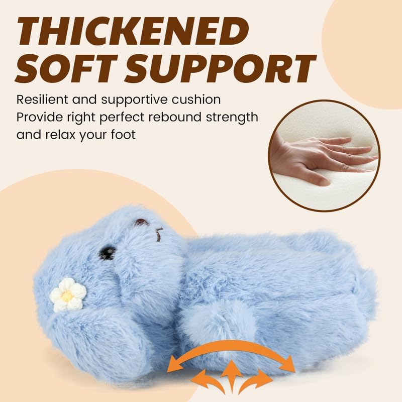 Funny Cartoon Plush Slippers for Adults – Warm Fleece Memory Foam Indoor Shoes, Soft Cozy House Slippers with Non-Slip Sole for Women