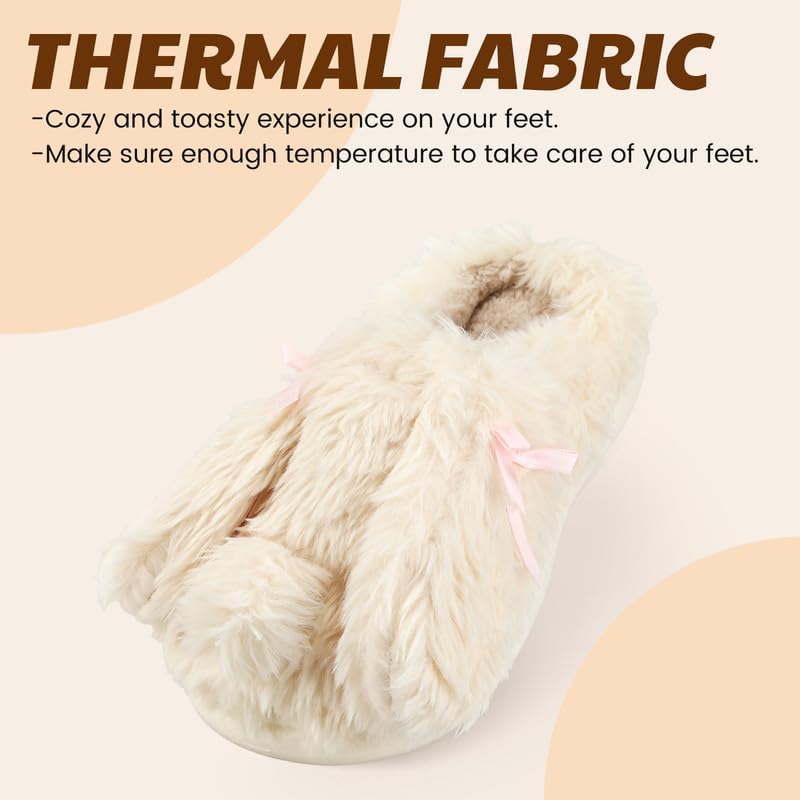Women's Fuzzy Indoor Slippers, Cozy Plush Winter House Shoes with Memory Foam, Warm Furry Slip-On Slippers for Home, Anti-Skid Sole, Cute Gifts for Girls & Ladies