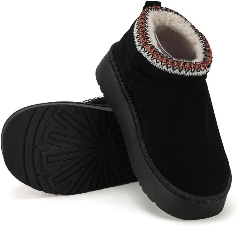 Women’s Fuzzy Winter Slippers, Plush Faux Fur House Shoes with Memory Foam, Cozy Warm Indoor Slip-On Slippers with Non-Slip Sole, Cute Fluffy Home Shoes for Girls & Ladies