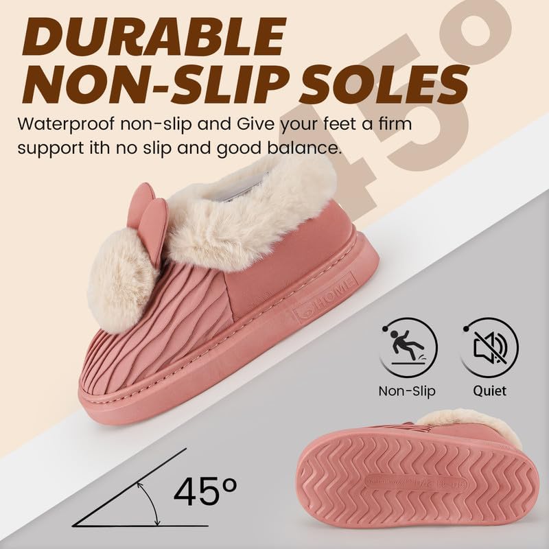 Soft Plush Fuzzy House Slippers for Women and Men – Cozy Comfort Indoor/Outdoor Slippers – Available in Sizes 36 to 41