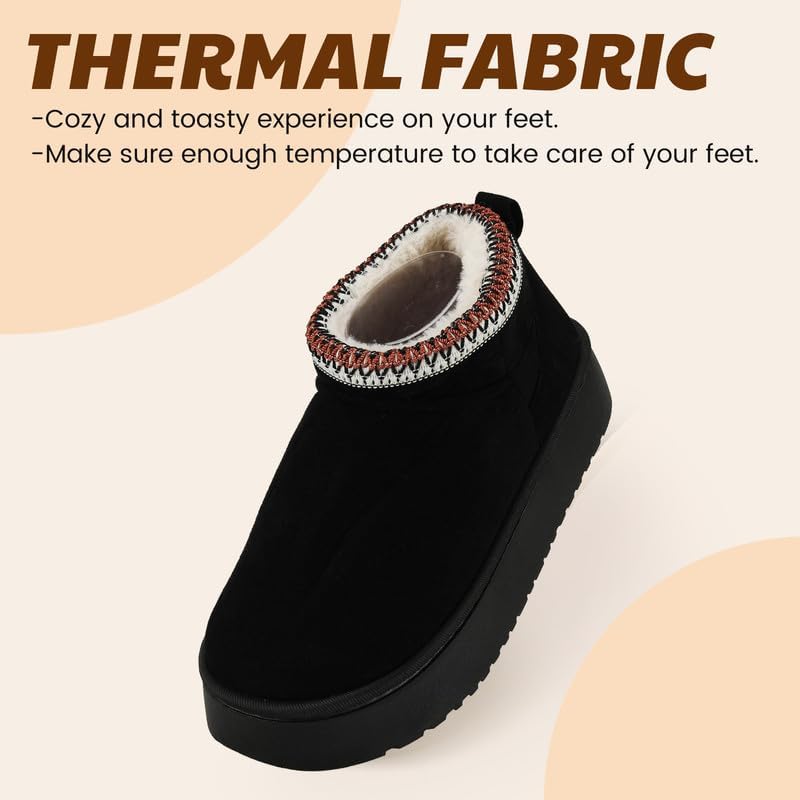 Women’s Fuzzy Winter Slippers, Plush Faux Fur House Shoes with Memory Foam, Cozy Warm Indoor Slip-On Slippers with Non-Slip Sole, Cute Fluffy Home Shoes for Girls & Ladies