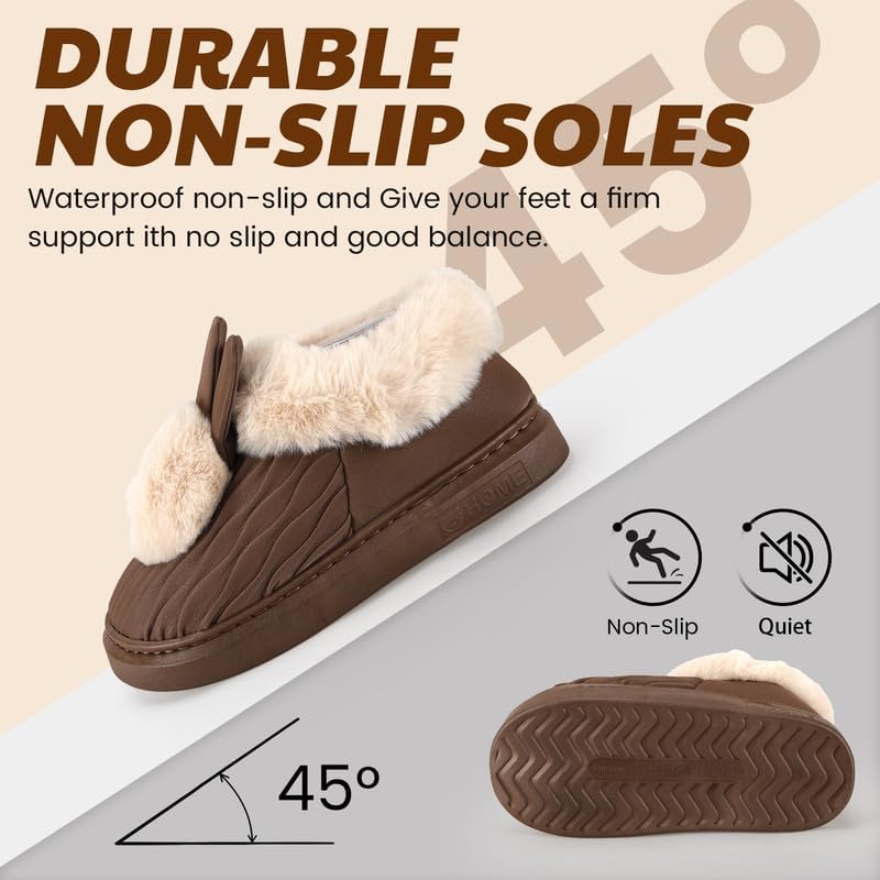 Soft Plush Fuzzy House Slippers for Women and Men – Cozy Comfort Indoor/Outdoor Slippers – Available in Sizes 36 to 41