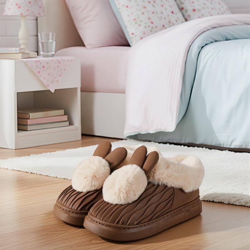 Soft Plush Fuzzy House Slippers for Women and Men – Cozy Comfort Indoor/Outdoor Slippers – Available in Sizes 36 to 41