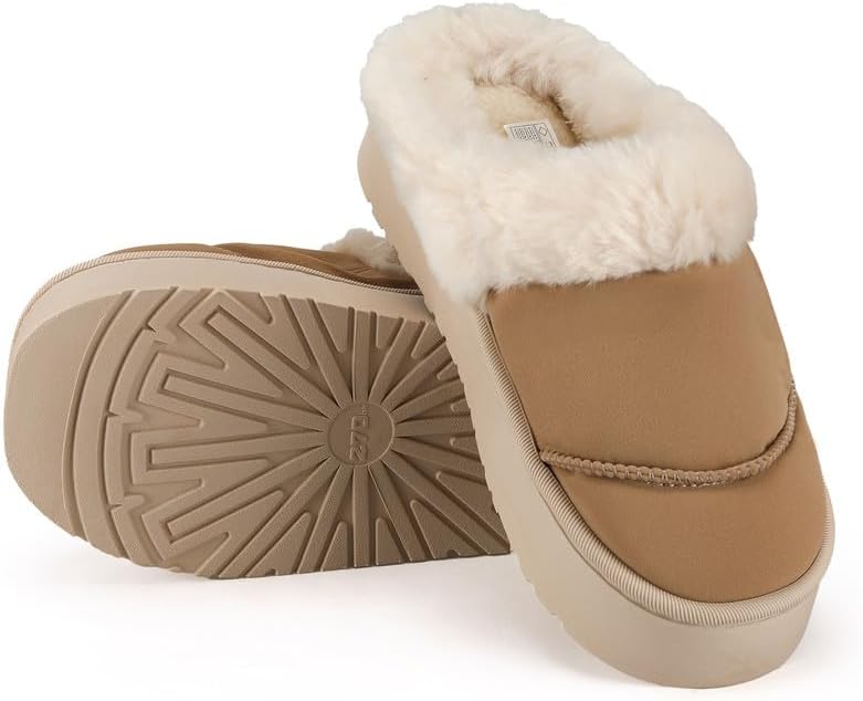 Cozy Women's Flipper Slippers - Plush Faux Fur Indoor/Outdoor Slide Sandals with Durable Sole, Comfort House Shoes for Women