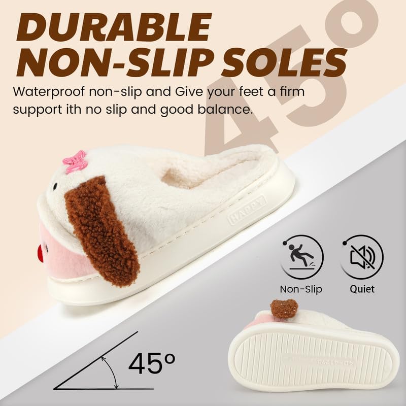 Cozy Plush Fuzzy Slippers for Women and Men - Soft Warm Indoor/Outdoor House Shoes with Non-Slip Sole - Comfortable Winter Gift Idea (Sizes 36-41)