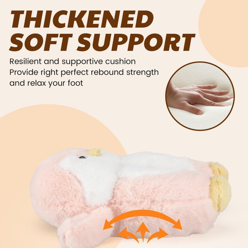 Funny Cartoon Plush Slippers for Adults – Warm Fleece Memory Foam Indoor Shoes, Soft Cozy House Slippers with Non-Slip Sole for Women