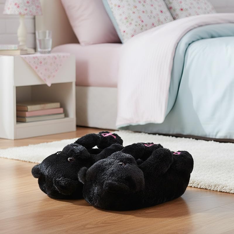 Funny Cartoon Plush Slippers for Adults – Warm Fleece Memory Foam Indoor Shoes, Soft Cozy House Slippers with Non-Slip Sole for Women