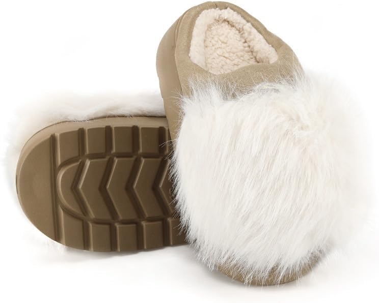 Women's Fuzzy Indoor Slippers, Cozy Plush Winter House Shoes with Memory Foam, Warm Furry Slip-On Slippers for Home, Anti-Skid Sole, Cute Gifts for Girls & Ladies