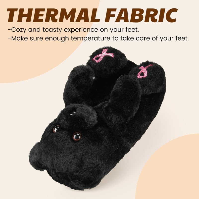 Funny Cartoon Plush Slippers for Adults – Warm Fleece Memory Foam Indoor Shoes, Soft Cozy House Slippers with Non-Slip Sole for Women