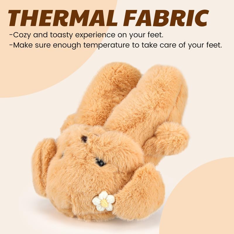 Funny Cartoon Plush Slippers for Adults – Warm Fleece Memory Foam Indoor Shoes, Soft Cozy House Slippers with Non-Slip Sole for Women