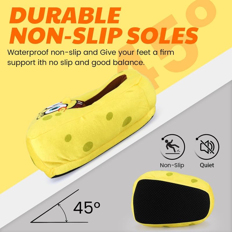Kids Cute Cartoon Plush Slippers – Soft Warm Fuzzy Indoor Shoes with Anti-Slip Sole, Cozy Winter Slippers for Boys and Girls
