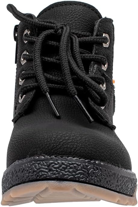Lucky Kids Stylish Unisex Boots With Lace Up & Side-Zipp Closure For Outdoor Walking Non Slip Sole Easy Wear Boots For Toddlers