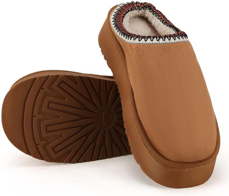 Women’s Fuzzy Winter Slippers, Plush Faux Fur House Shoes with Memory Foam, Cozy Warm Indoor Slip-On Slippers with Non-Slip Sole, Cute Fluffy Home Shoes for Girls & Ladies