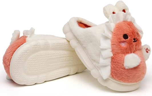 Woman Slippers Winter House Slippers for Women Cute Rabbit Soft Warm Shoes Comfy Home Furry Slippers for Girls