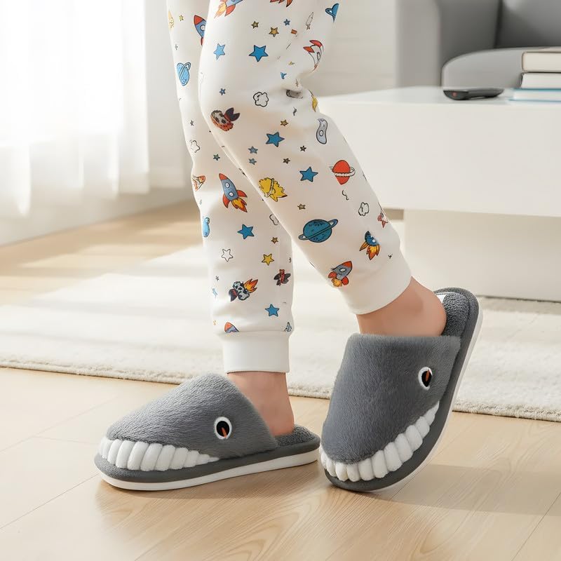 Cartoon Slippers for Kids, Funny Animal House Shoes with Non-Slip Sole, Cozy Plush Indoor Comfort Footwear for Boys and Girls