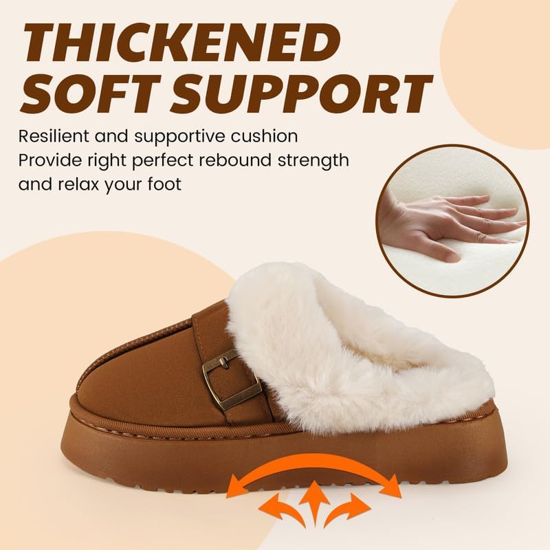 Cozy Women's Flipper Slippers - Plush Faux Fur Indoor/Outdoor Slide Sandals with Durable Sole, Comfort House Shoes for Women