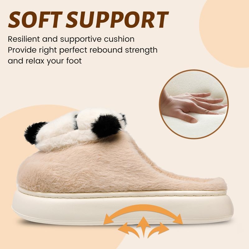 Woman Slippers Winter House Slippers for women Cute Soft Warm Shoes Comfy Home Furry Slippers