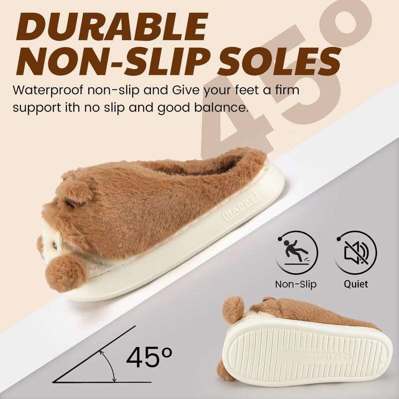 Cozy Plush Fuzzy Slippers for Women and Men - Soft Warm Indoor/Outdoor House Shoes with Non-Slip Sole - Comfortable Winter Gift Idea (Sizes 36-41)