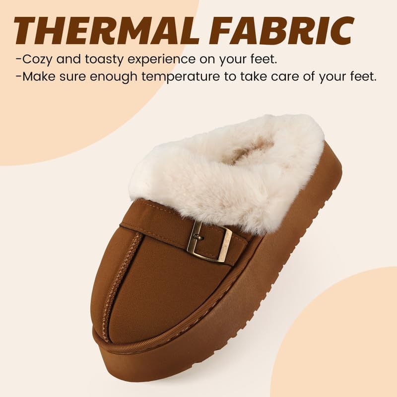 Cozy Women's Flipper Slippers - Plush Faux Fur Indoor/Outdoor Slide Sandals with Durable Sole, Comfort House Shoes for Women