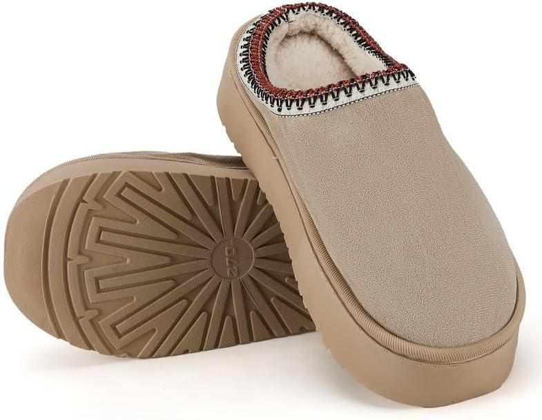 Women’s Fuzzy Winter Slippers, Plush Faux Fur House Shoes with Memory Foam, Cozy Warm Indoor Slip-On Slippers with Non-Slip Sole, Cute Fluffy Home Shoes for Girls & Ladies