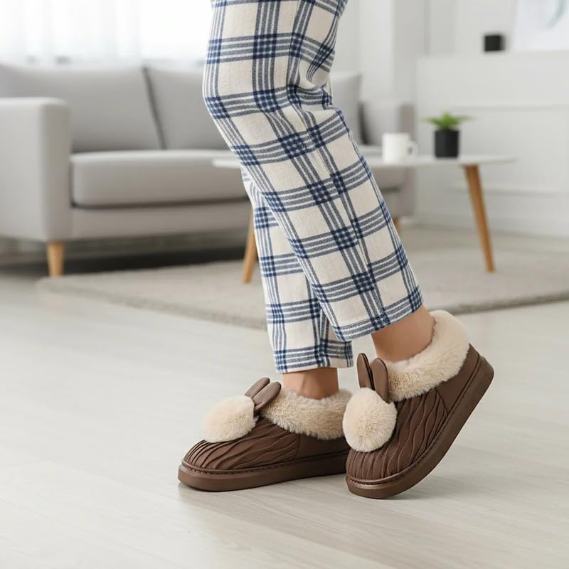 Soft Plush Fuzzy House Slippers for Women and Men – Cozy Comfort Indoor/Outdoor Slippers – Available in Sizes 36 to 41
